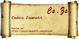 Csécs Zsanett névjegykártya