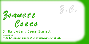 zsanett csecs business card